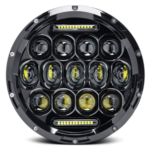 Bombillas de faros LED redondos de 7 pulgadas 75W Faros de LED de motocicleta de 7 pulgadas Faros de luz de conducci¨®n DRL para Jeep Harley Davidson