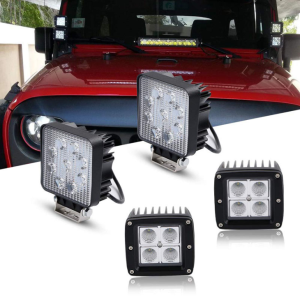 E-Mark 16w LED Luz de trabajo Spot / flood Beam Square Work Lamp para Off-Road para Jeep