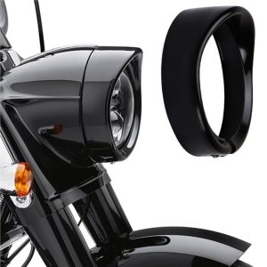 Morsun - Soporte de anillo de faro LED redondo para motocicleta de 7 pulgadas para Harley FLD