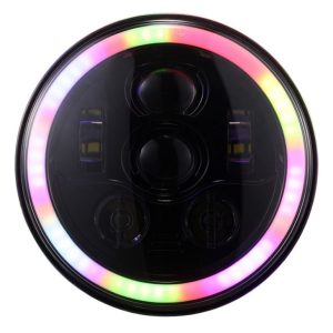 Nueva funci¨®n Multi-colores 7 pulgadas RGB LED faro con luz de se?al de giro amarilla para Jeep JK