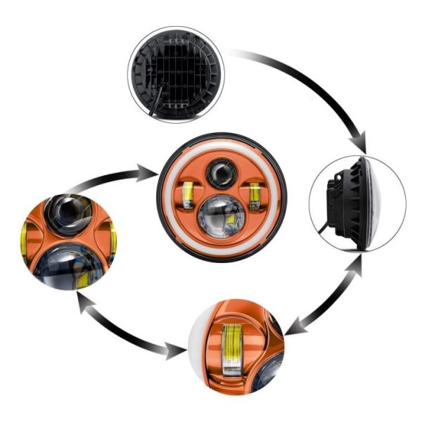 DOT Approved 7 Inch Round Led Headlight For Motorcycle Parts - Image 3