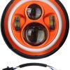 DOT Emark 7 Inch Round Orange Halo Lights For Jeep Wrangler JK TJ LJ And Harley Davidson Motorcycles - Image 3