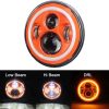 DOT Emark 7 Inch Round Orange Halo Lights For Jeep Wrangler JK TJ LJ And Harley Davidson Motorcycles - Image 4