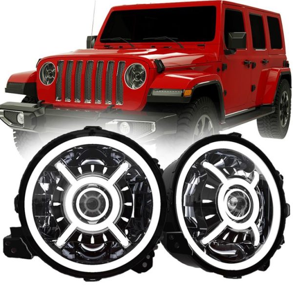 Led Lights For 2018 Jeep Wrangler JL DOT SAE 2019 2020 2021 2022 Jeep Wrangler JL Halo Headlights