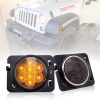 Morsun Fender Flare Light For Jeep Wrangler 1997-2006 TJ 2007-2014 JK Led Front Grill Turn Signal Light
